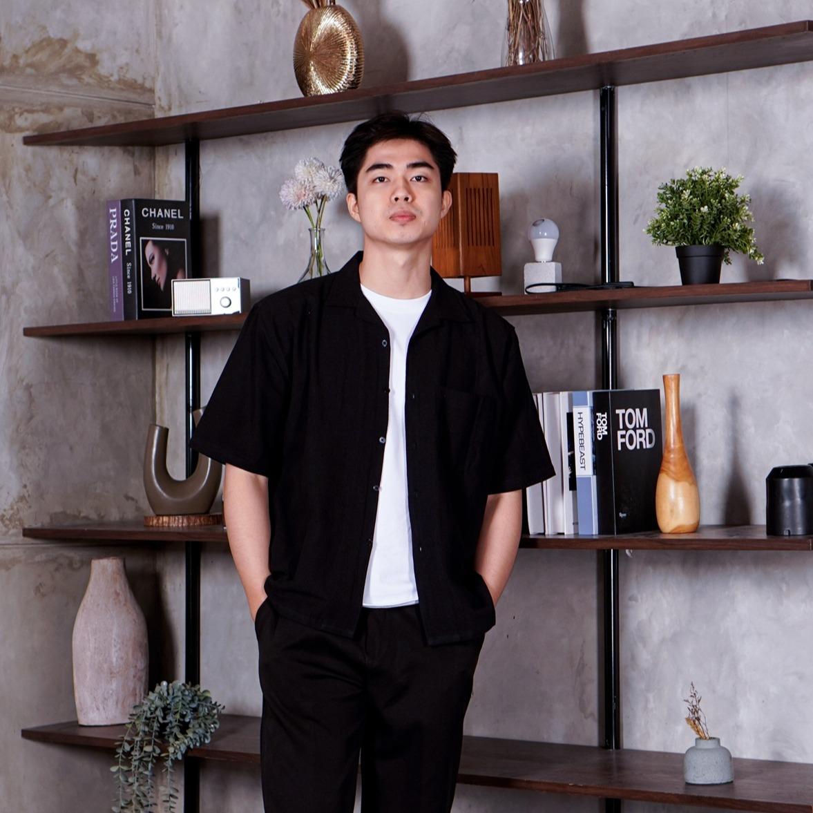 Swipe Up Kemeja Linen Oversize Cuban Bowling Shirt Linen Premium Kerah Lengan Pendek Coklat