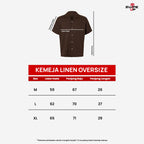 Swipe Up Kemeja Linen Oversize Cuban Bowling Shirt Linen Premium Kerah Lengan Pendek Coklat