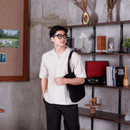 Swipe Up Kemeja Linen Oversize Cuban Bowling Shirt Linen Premium Kerah Lengan Pendek Cream