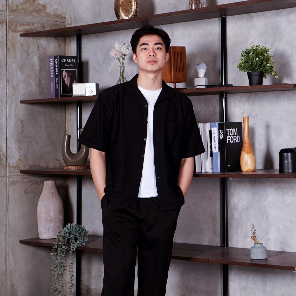 Swipe Up Kemeja Linen Oversize Cuban Bowling Shirt Linen Premium Kerah Lengan Pendek Sage