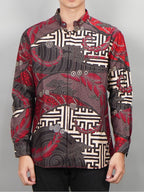 Swipe Up Kemeja Batik Pria Modern Slimfit Lengan Panjang Kiiro