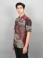 Swipe Up Kemeja Batik Pria Modern Slimfit Lengan Pendek Kiiro