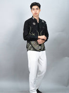 Swipe Up Kemeja Batik Pria Modern Lengan Panjang Night Green