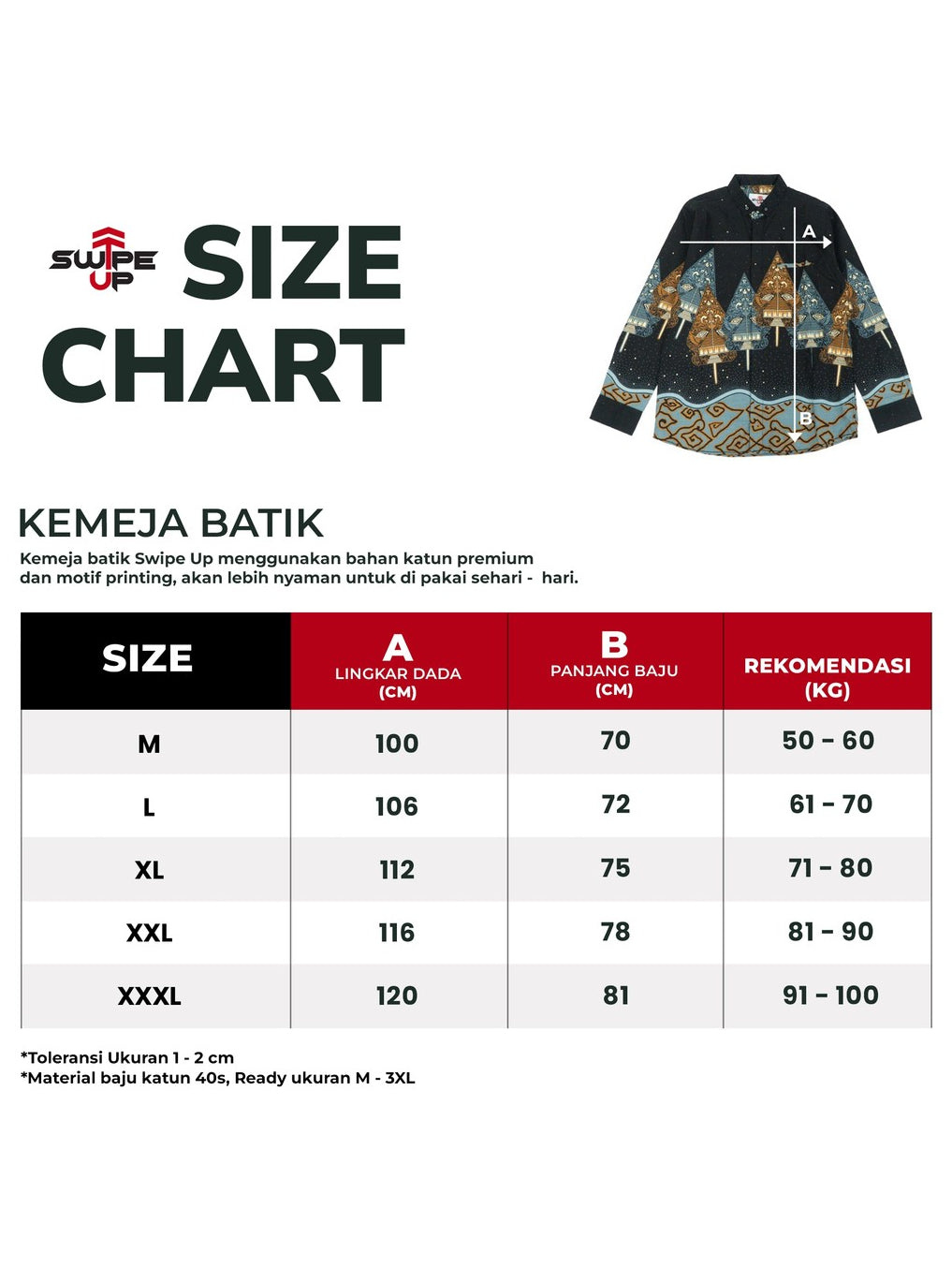 Swipe Up Kemeja Batik Pria Modern Lengan Pendek Himawari Black