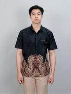 Swipe Up Kemeja Batik Pria Modern Lengan Pendek Charisma Black