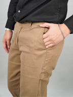 Swipe Up Celana Panjang Pria Chino Pants Slim Fit Stretch Mocca