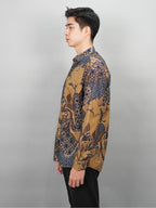 Swipe Up Kemeja Batik Pria Modern Slimfit Lengan Panjang Ajisai