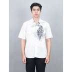 Swipe Up Kemeja Batik Pria Modern Lengan Pendek Himawari Black