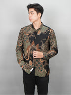 Swipe Up Kemeja Batik Pria Modern Slimfit Lengan Panjang Ajisai