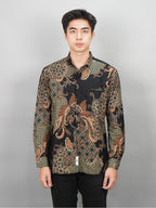 Swipe Up Kemeja Batik Pria Modern Slimfit Lengan Panjang Ajisai