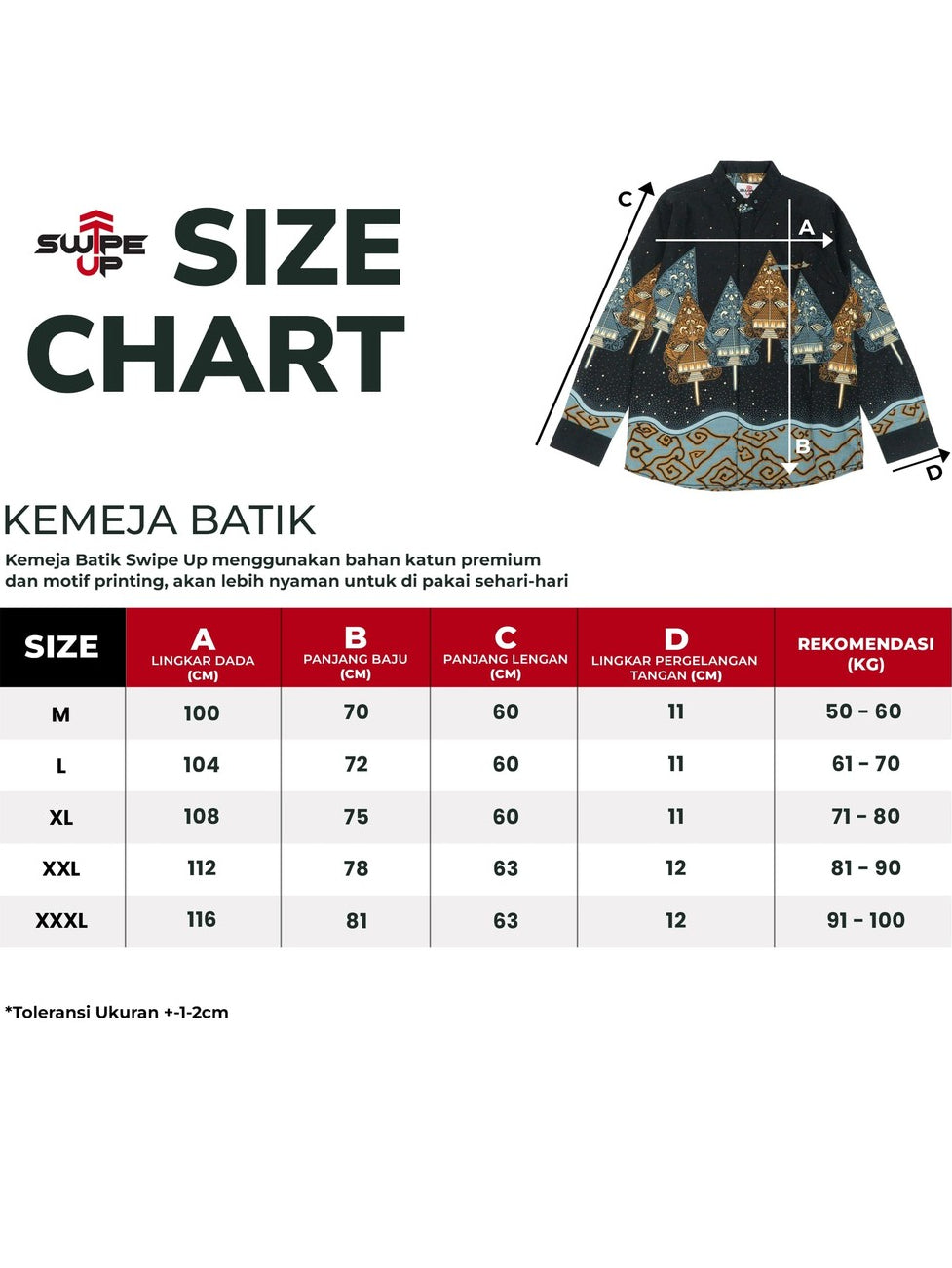 Swipe Up Kemeja Batik Pria Modern Slimfit Lengan Panjang Night Grey