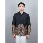 Swipe Up Kemeja Batik Pria Modern Slimfit Lengan Panjang Charisma Black