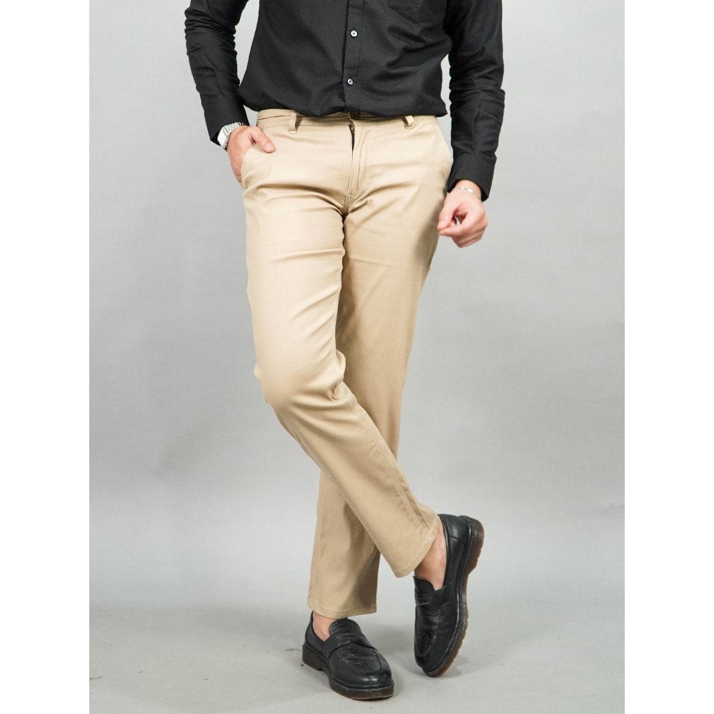 Swipe Up Celana Panjang Pria Chino Pants Slim Fit Stretch Mocca