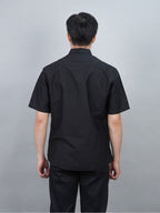 Swipe Up Kemeja Batik Pria Modern Lengan Pendek Himawari Black