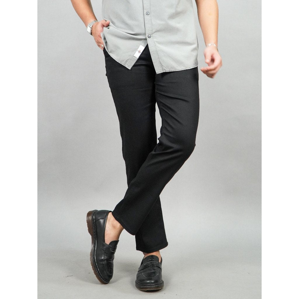 Swipe Up Celana Panjang Pria Chino Pants Slim Fit Stretch Cream