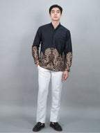 Swipe Up Kemeja Batik Pria Modern Slimfit Lengan Panjang Charisma Black