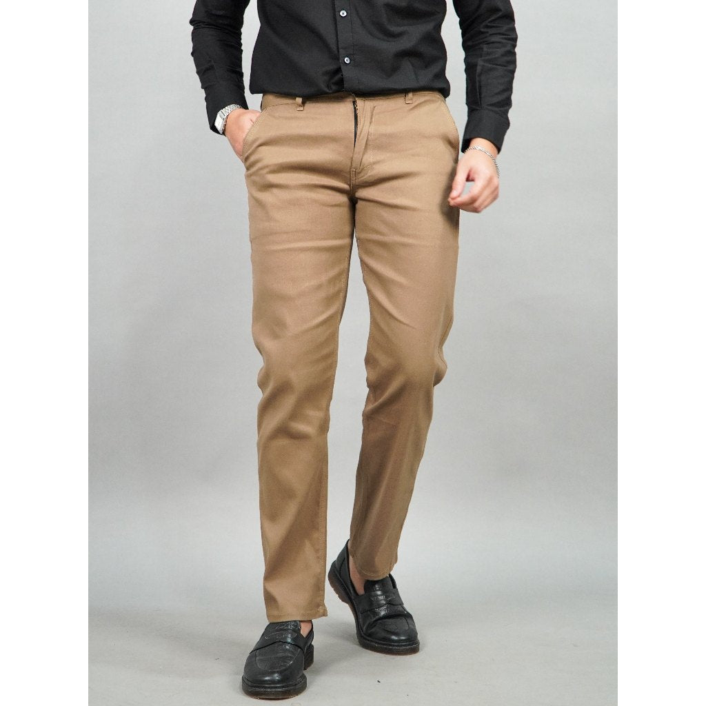 Swipe Up Celana Panjang Pria Chino Pants Slim Fit Stretch Black
