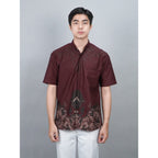 Swipe Up Kemeja Batik Pria Modern Lengan Pendek Widura Black