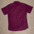 Swipe Up Kemeja Batik Pria Katun Modern Slimfit Lengan Pendek Keitoo Maroon