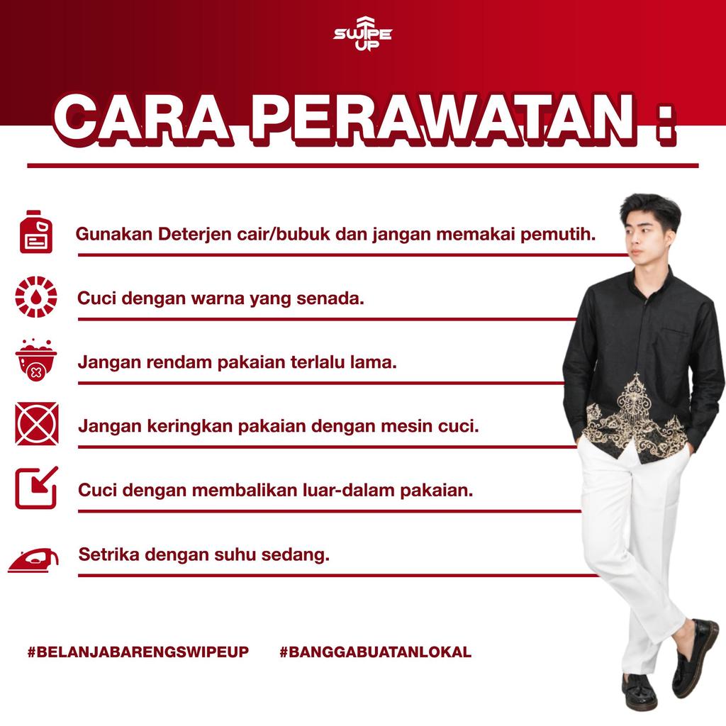 Swipe Up Kemeja Batik Pria Katun Modern Slimfit Lengan Pendek Keitoo Maroon